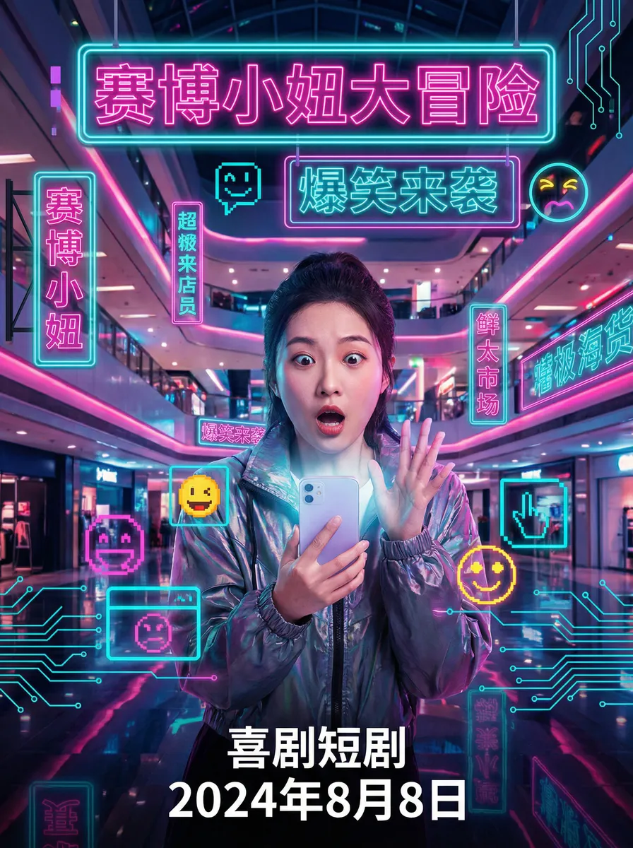 小小影视免费观看 搞笑喜剧短剧 - 赛博小妞大冒险海报